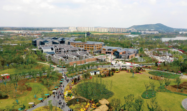 碧云村具有鮮明江淮民居和揚州園林特色的建筑。在原有郊野莊臺基礎(chǔ)上改建而成，總建筑面積2.4萬平米，按照中國傳統(tǒng)的金、木、水、火、土的五行原則，分設(shè)云樓、小院、山房、花坊、錦園五個組團，幾個組團通過復(fù)道回廊融合了建筑、街巷、院落和廣場多重格局，形成“春街賞花、夏巷清風(fēng)、秋臺望月、冬庭聽雪”的慢生活體驗的村落。