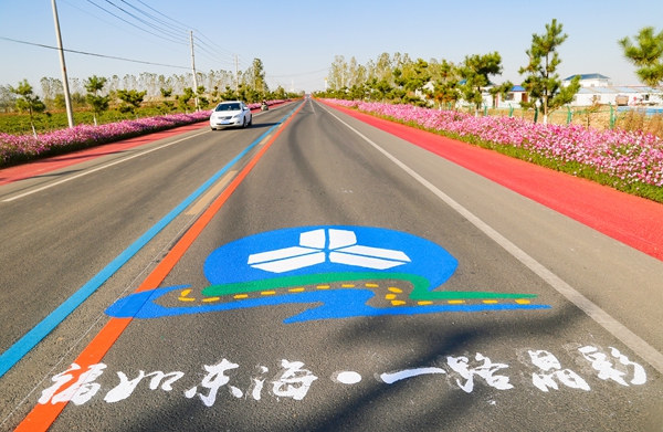 一輛貨車行駛在鄉(xiāng)村公路上。東?？h委宣傳部供圖