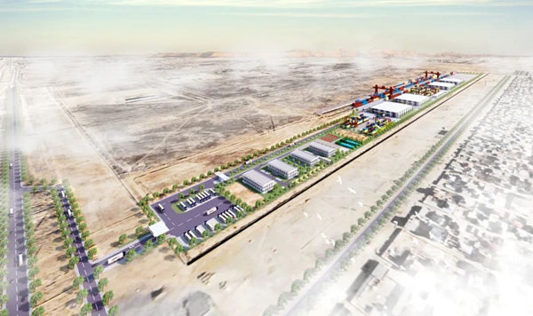 里海阿克套海外倉效果圖。上合組織（連云港）國際物流園供圖