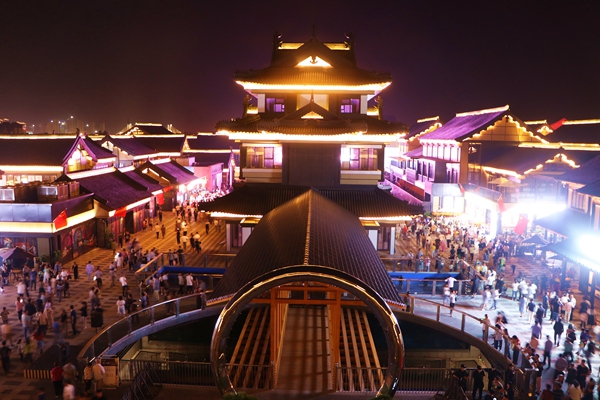 西溪古鎮(zhèn)文化和旅游消費(fèi)集聚區(qū)夜間景象。景區(qū)供圖