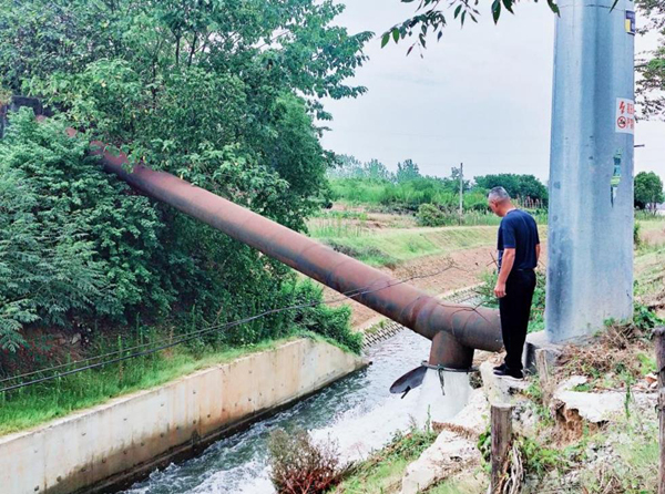 胥河水源源不斷地翻送到游山村排塘。南京市高淳區(qū)委宣傳部供圖