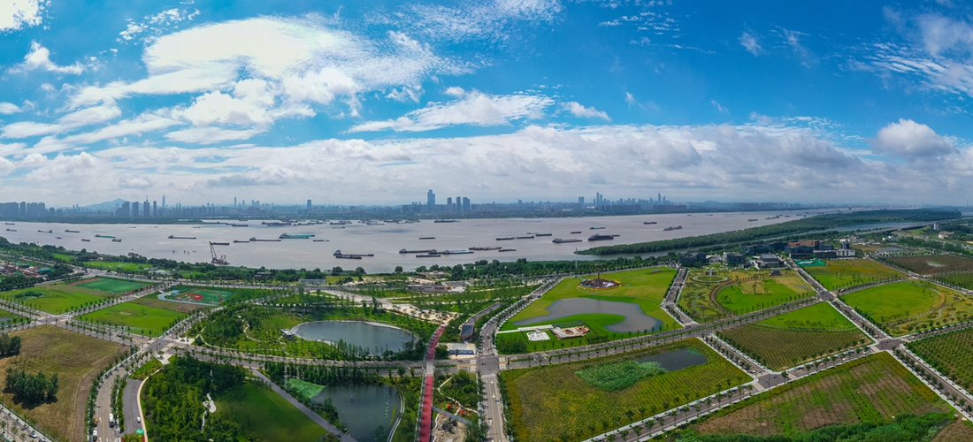 江北新區(qū)青龍綠帶。南京市委網(wǎng)信辦供圖