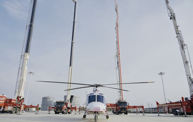 國家危險化學(xué)品應(yīng)急救援連云港隊列裝的救援直升機(jī)等設(shè)備。徐圩新區(qū)供圖