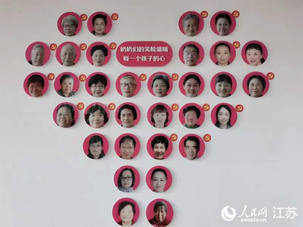 南通“知心奶奶”32名成員群譜圖。人民網(wǎng)記者 王繼亮攝