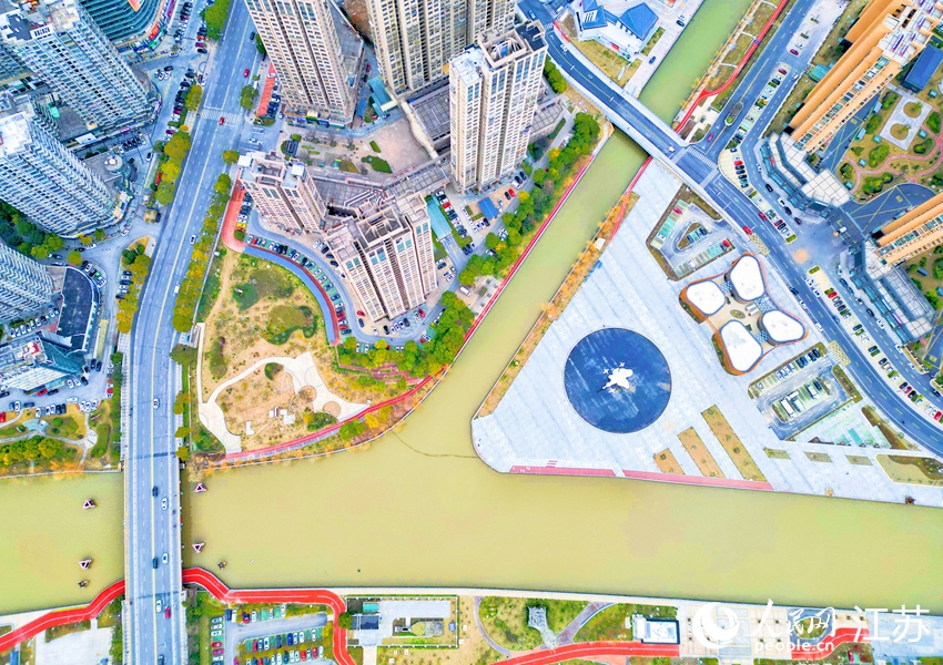 如東繞城河航拍圖。人民網記者 王繼亮攝
