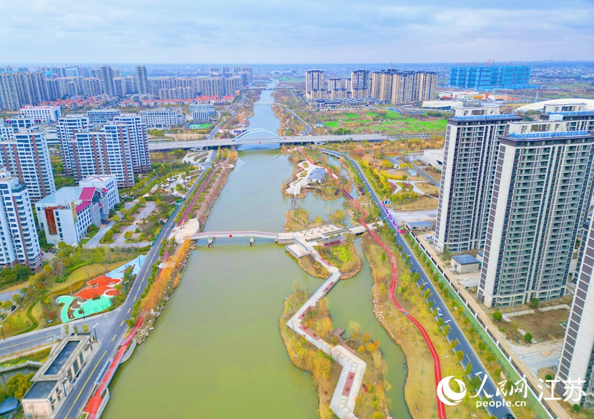 如東繞城河親水漫步道。人民網(wǎng)記者 王繼亮攝