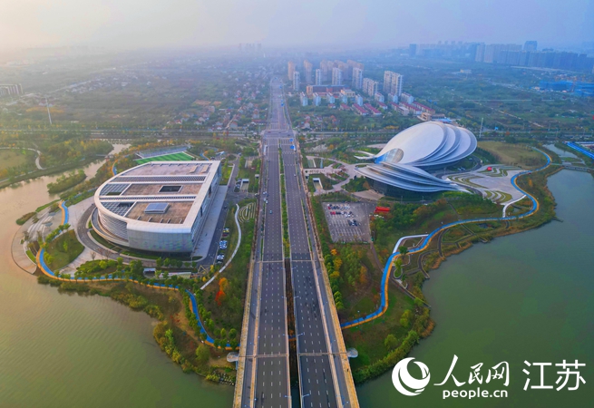 啟東蝶湖清晨景象。人民網(wǎng)記者王繼亮攝