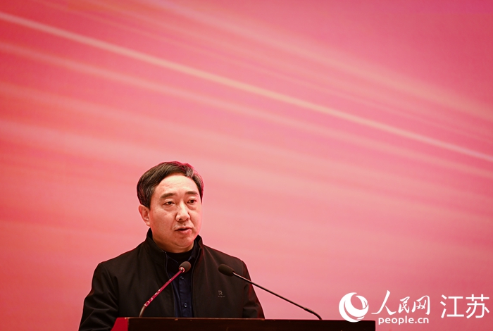 徐州市信訪局副局長詹龍做交流發(fā)言。人民網(wǎng) 馬燾燾攝