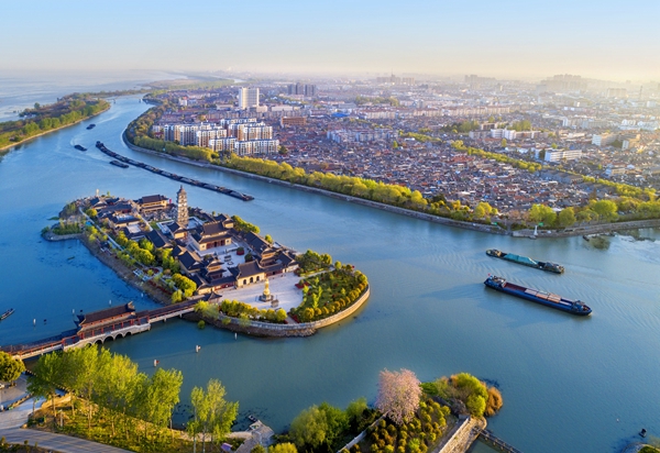 高郵市俯瞰圖。高郵市委宣傳部供圖