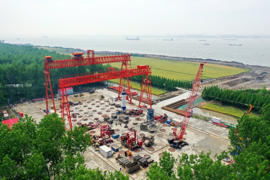 施工現(xiàn)場(chǎng)航拍圖。朱其攝