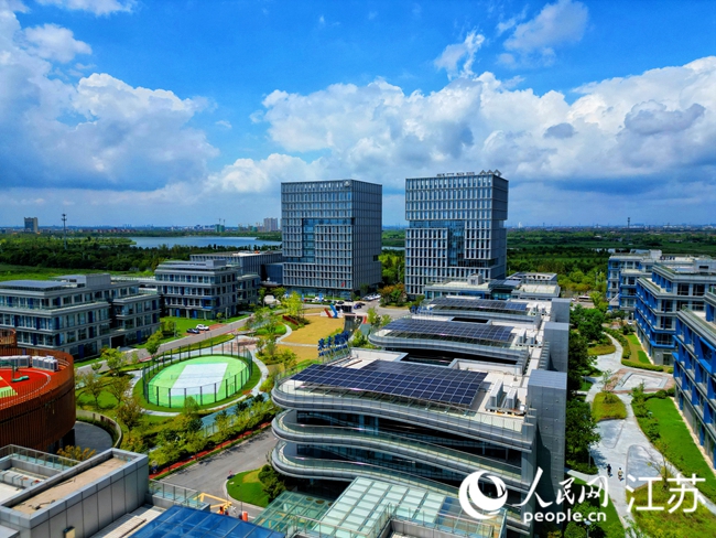 南通海門區(qū)謇公湖科創(chuàng)中心。人民網(wǎng)記者 王繼亮攝 