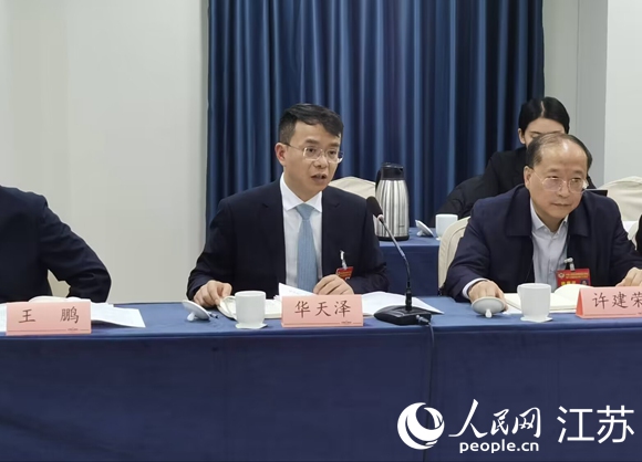 江蘇省政協(xié)委員、蘇合集團總經(jīng)理華天澤發(fā)言。 人民網(wǎng)記者 張玉峰攝