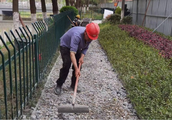 施工中的元前河濱河綠道改造項(xiàng)目。受訪者供圖