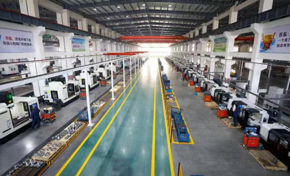 江蘇蘇鹽閥門機(jī)械有限公司生產(chǎn)車間。濱?？h委宣傳部供圖