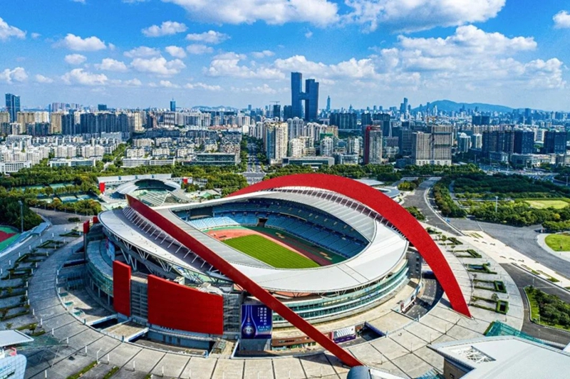 南京奧體中心是“南通造”，獲得2006年度的魯班獎。 南通市委宣傳部供圖