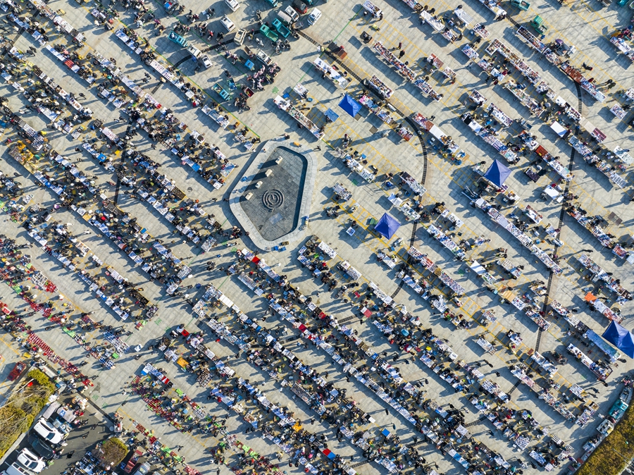 航拍東海縣水晶大集。張開(kāi)虎攝