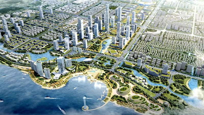 常州“兩湖”創(chuàng)新區(qū)“雙碳”先導(dǎo)區(qū)鳥瞰。常州市住建局供圖