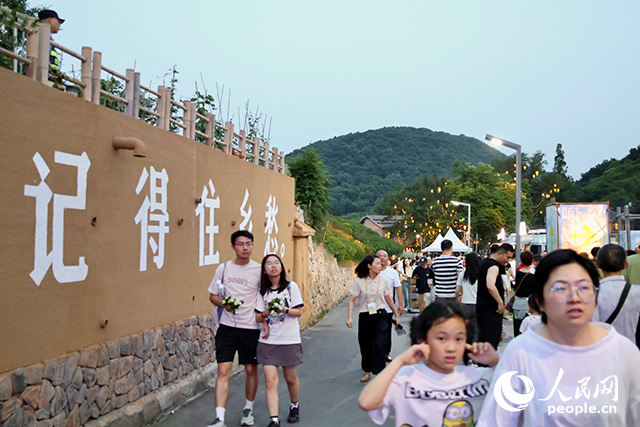 南京浦口響堂村內(nèi)來(lái)往不絕的游客。 人民網(wǎng) 王丹丹攝