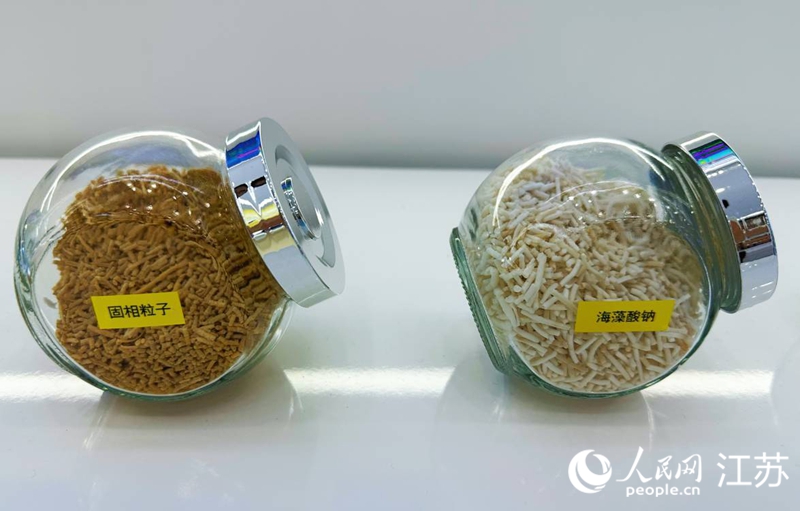 江蘇明月海洋生物科技有限公司生產(chǎn)的海藻酸鈉原料。人民網(wǎng) 周夢嬌攝