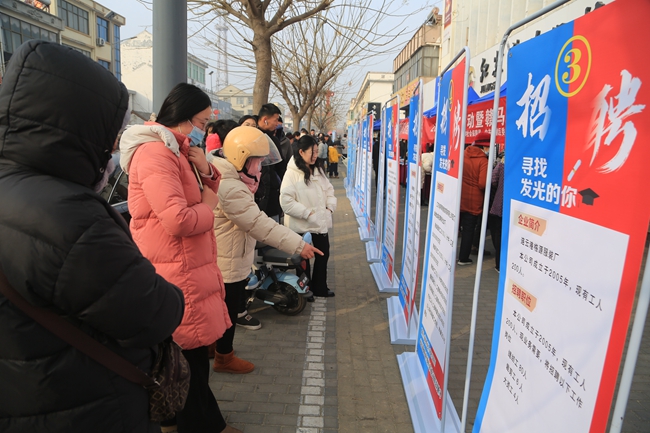 求職者了解崗位信息。贛榆區(qū)委宣傳部供圖