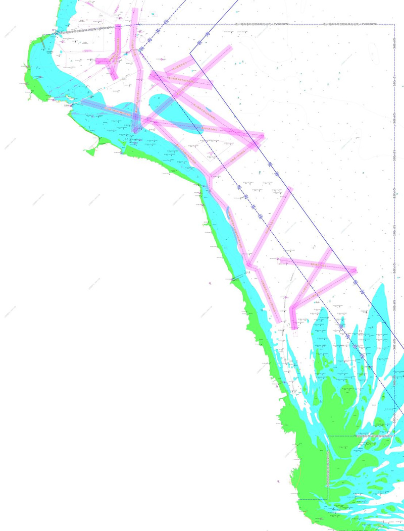 江蘇沿海公共航路（連云港、鹽城段）示意圖