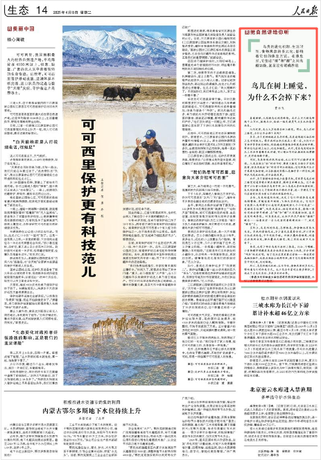 《人民日報》2025年4月8日14版 版面截圖