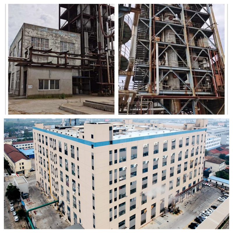 “工改”前后的徐霞客印染創(chuàng)智園。徐霞客鎮(zhèn)供圖