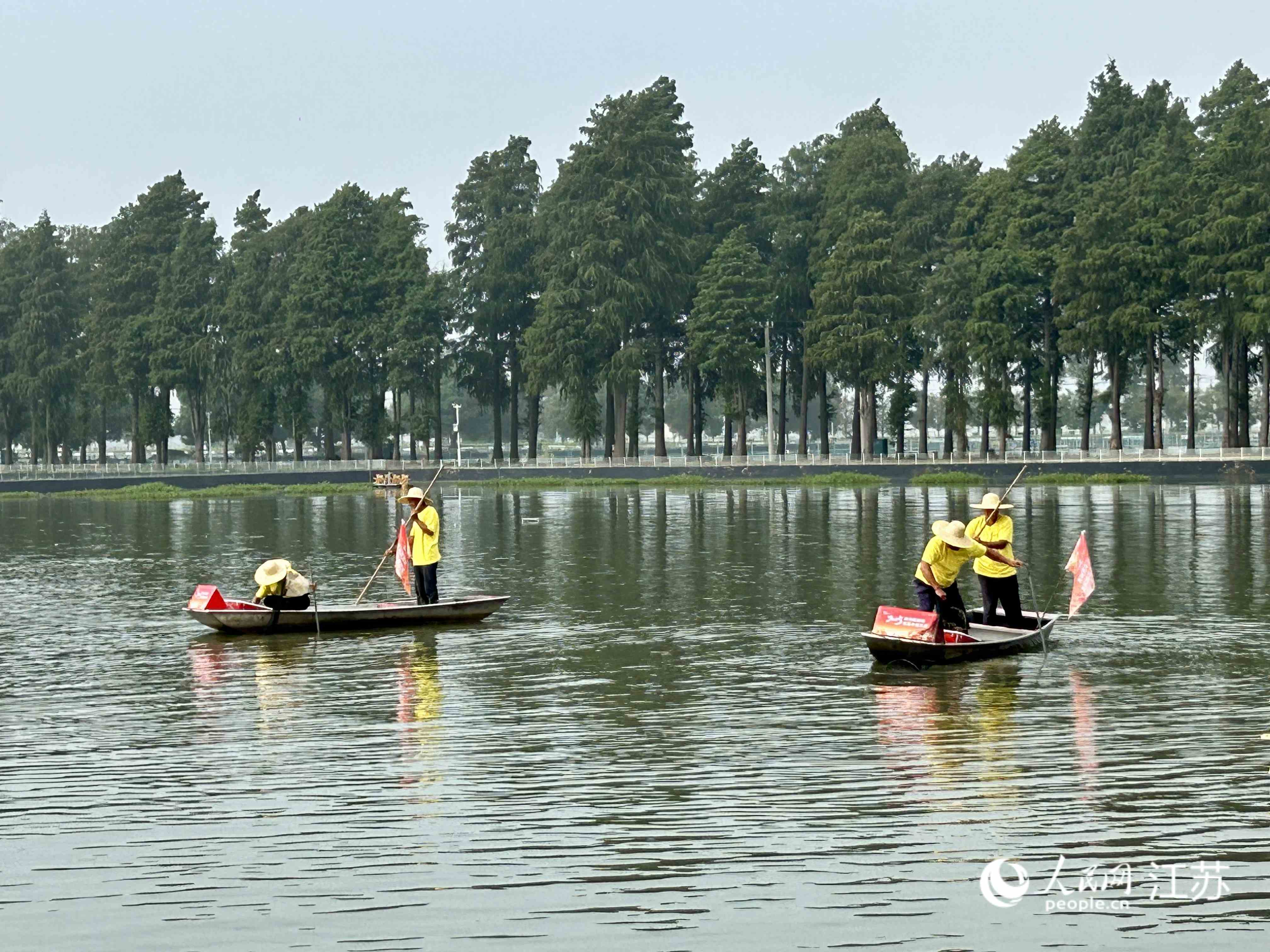 蟹農撈起蟹籠。人民網記者 王丹丹攝