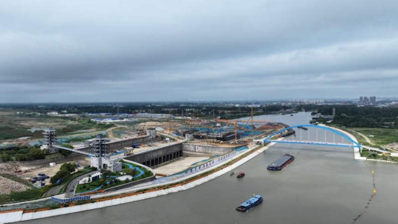 航拍淮安樞紐“水上立交”。受訪者供圖