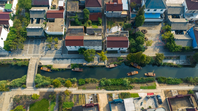 航拍興化東羅村。攝