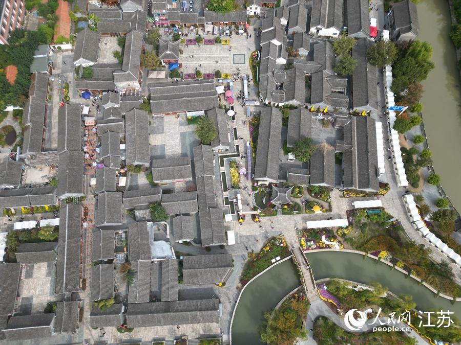 航拍唐閘古鎮(zhèn)。人民網(wǎng)記者 王繼亮攝