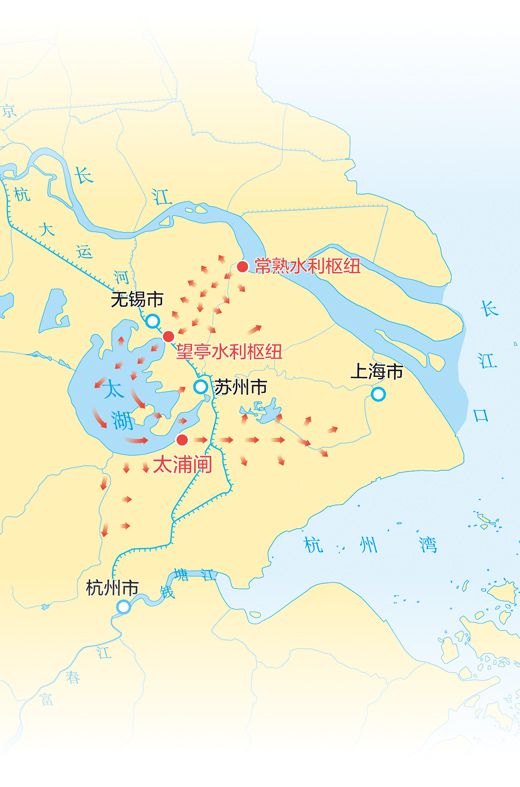 引江濟太調(diào)水示意圖。信息來源：水利部太湖流域管理局