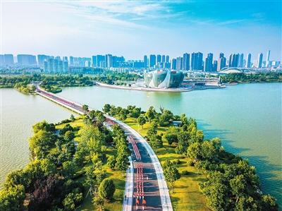 徐州云龍湖景區(qū)俯拍圖。