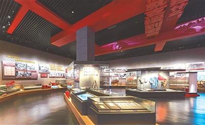 淮海戰(zhàn)役紀(jì)念館內(nèi)人民群眾支前展廳。